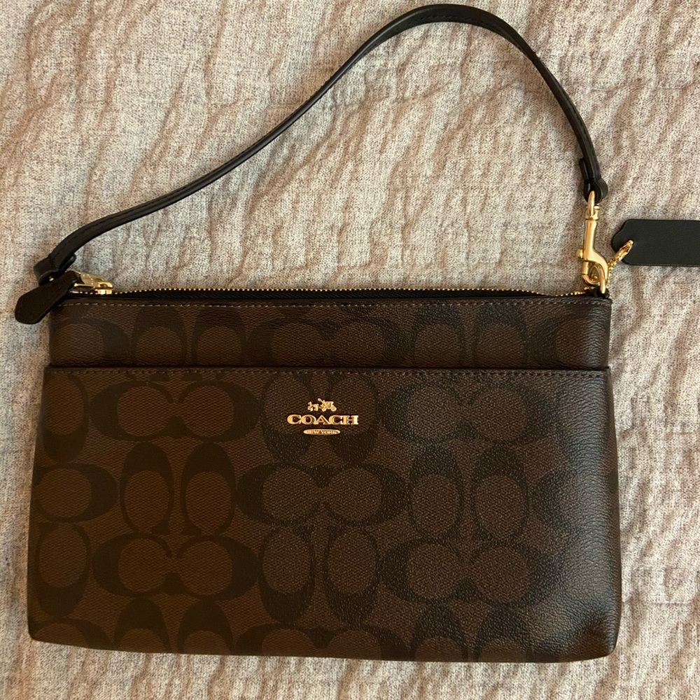 coach large wristlet with handle